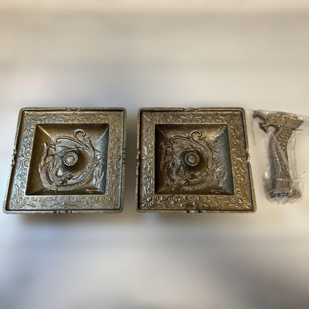 鋳物灰皿 2枚セット レトロ アンティーク雑貨 龍 - メルカリ