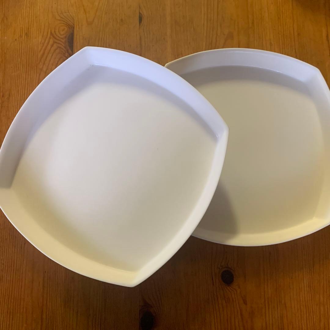 ホワイト四角形皿2枚セット 楽天市場】【2枚SET】スクエアー プレート 22cm ホワイト パスタ皿