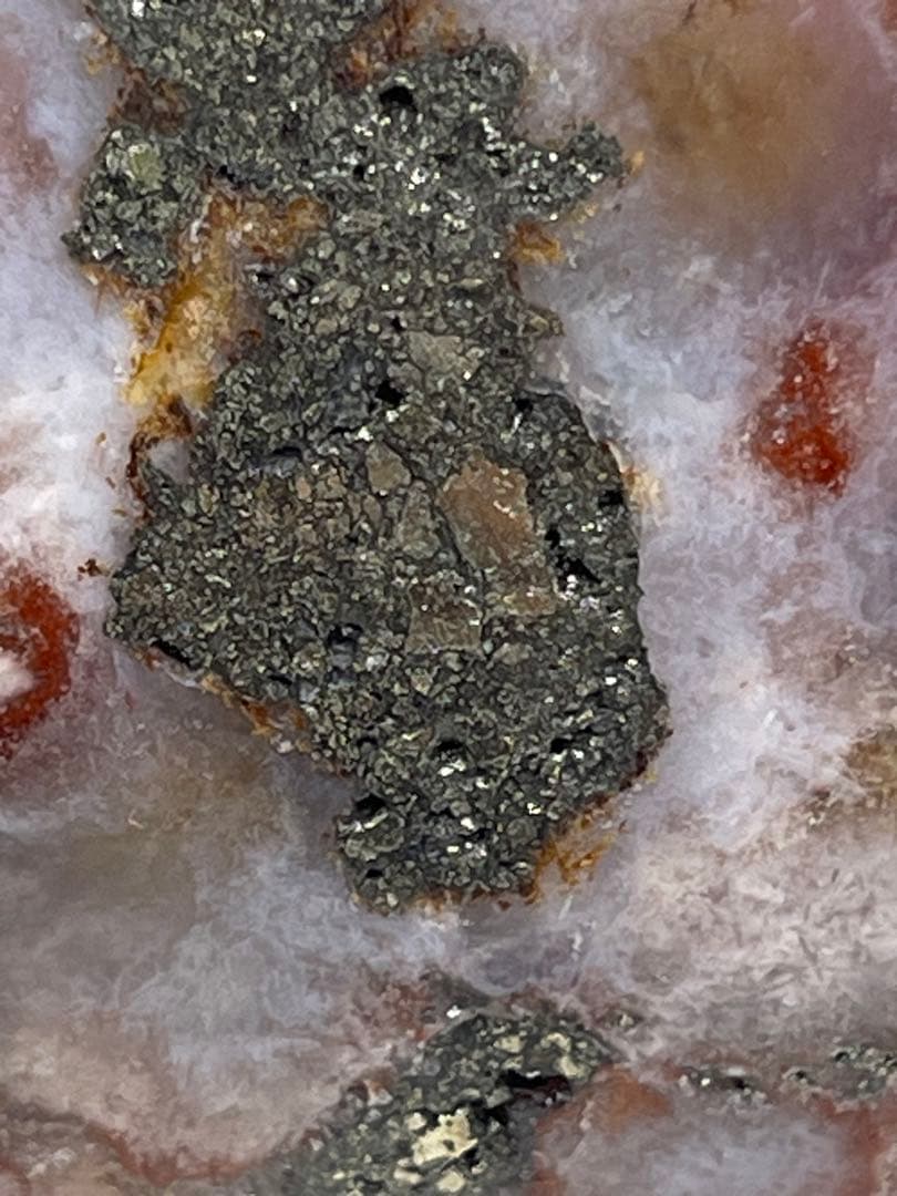 3092】スフィア 桜瑪瑙 ピンアメ、パイライト共生 - メルカリ