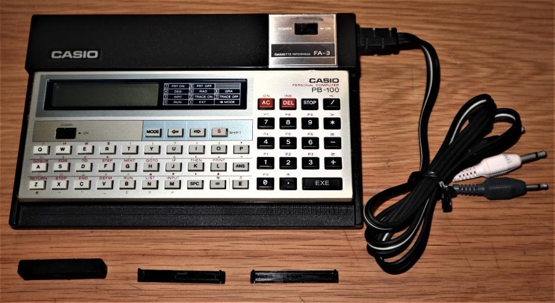 ポケコン CASIO PB-100 本体・取説、周辺機器、解説書セット（中古