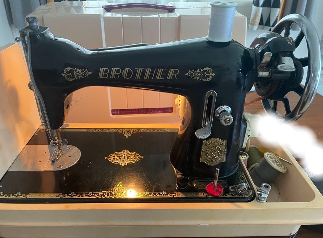 BROTHER ブラザー 足踏みミシン】黒/アンティーク/昭和レトロ - メルカリ