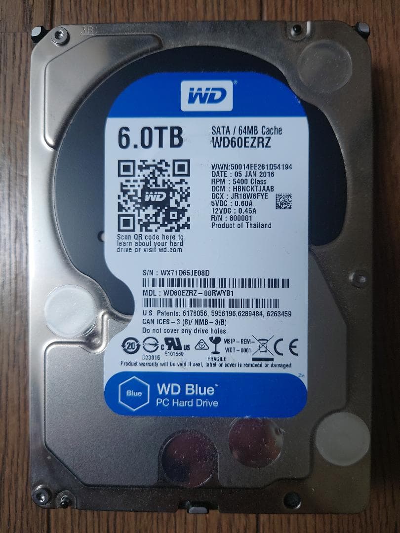 WD Blue 6TB 内蔵型ハードディスクドライブ