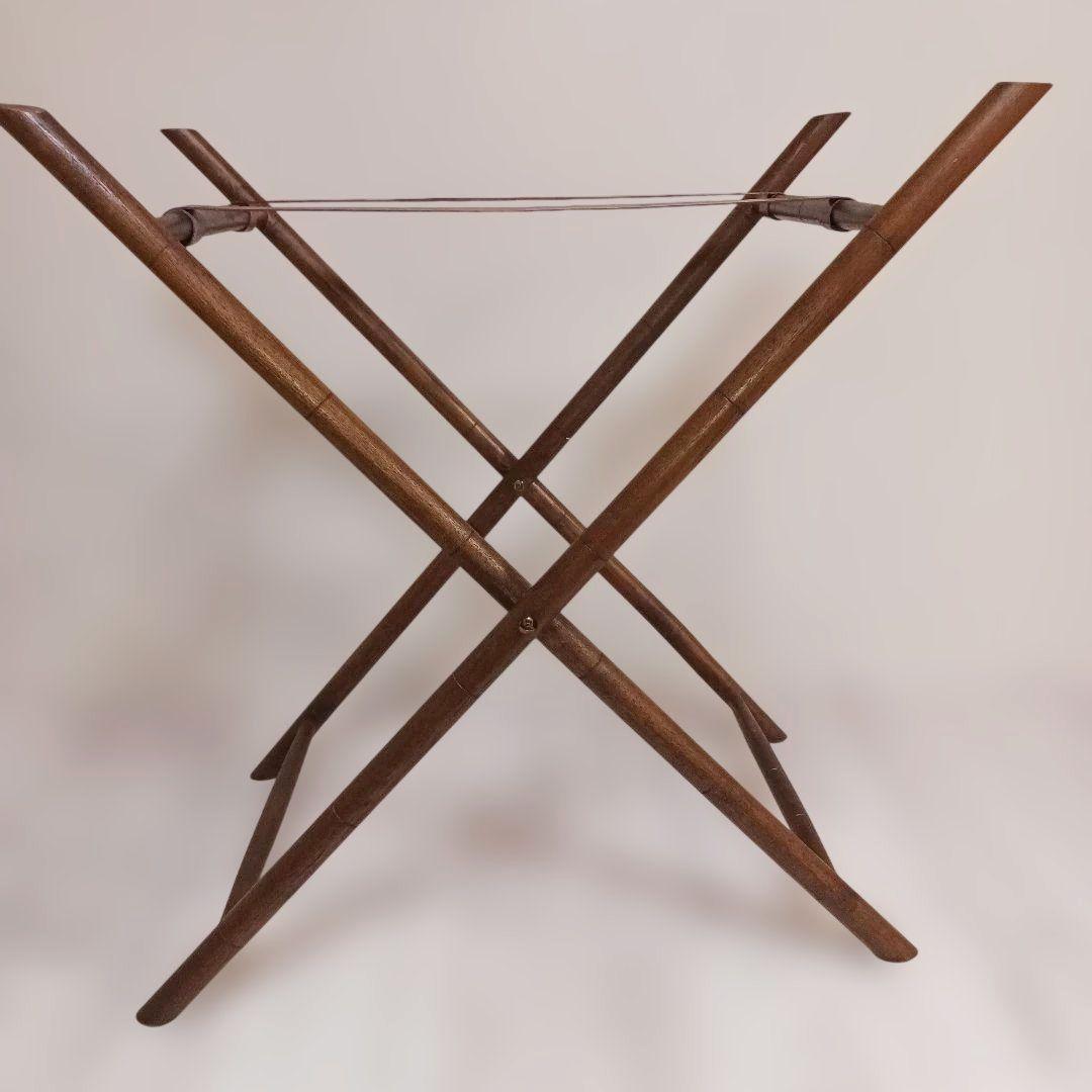 極美品 ラタン バトラーズトレーテーブル 天然素材 折りたたみ