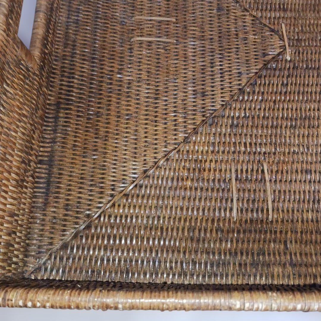 極美品 ラタン バトラーズトレーテーブル 天然素材 折りたたみ