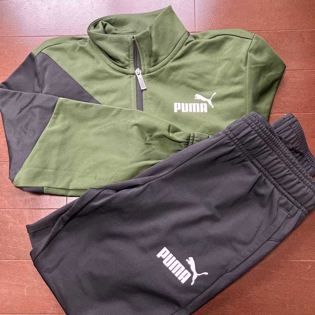 PUMA ジャージセット オリーブグリーン/ブラック - メルカリ