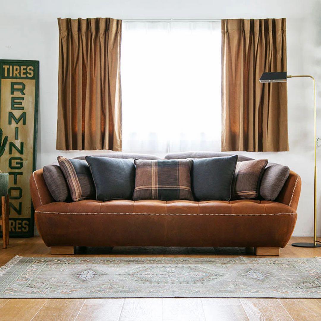 オピアムフレンズソファ 2.5人掛け OPIUM ブラウンレザー - メルカリ