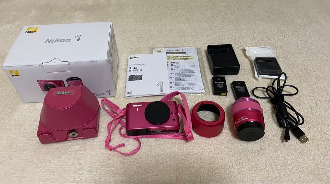 Nikon 1 J2 ニコン ピンク ミラーレスカメラセット - メルカリ