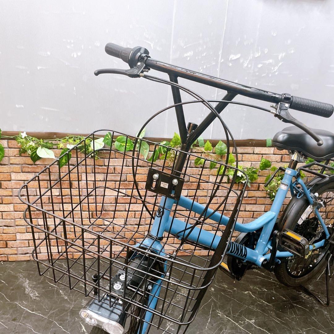 61】小径車 WONKA 水色 ブルー 外装変速付き