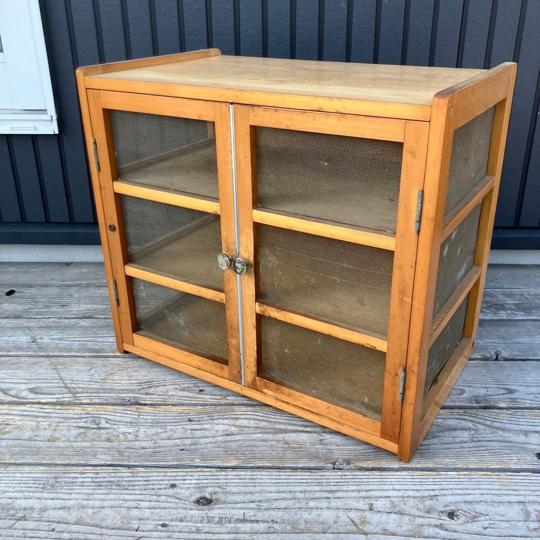 昭和レトロ 蝿帳食器棚 キッチン収納 収納棚 網戸棚 網棚 飾り棚 戸棚