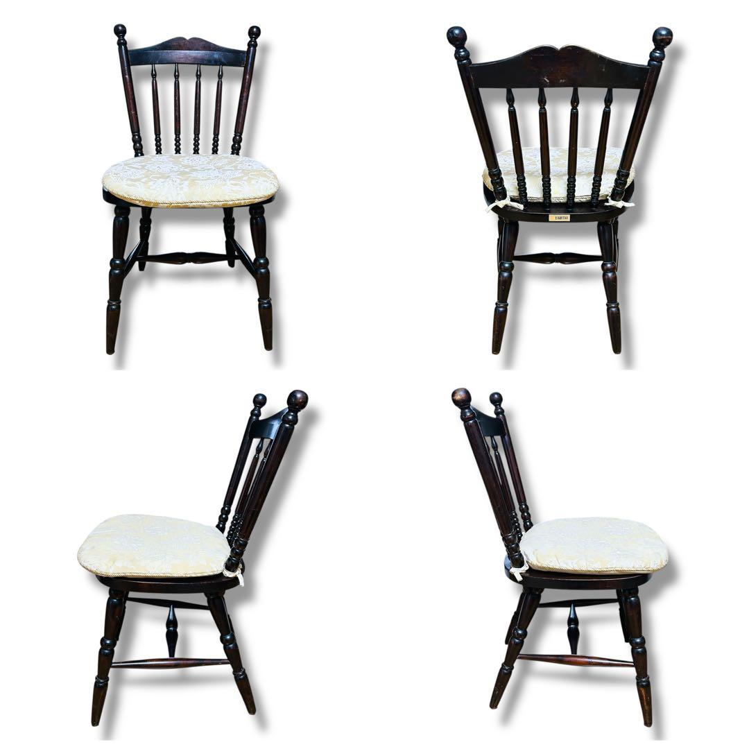 2脚セット】③④ 北海道民芸家具 樺桜材 ウィンザー スピンドル チェア