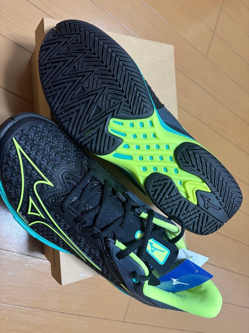 Mizuno テニスシューズ 27.0cm ブラック/ライム