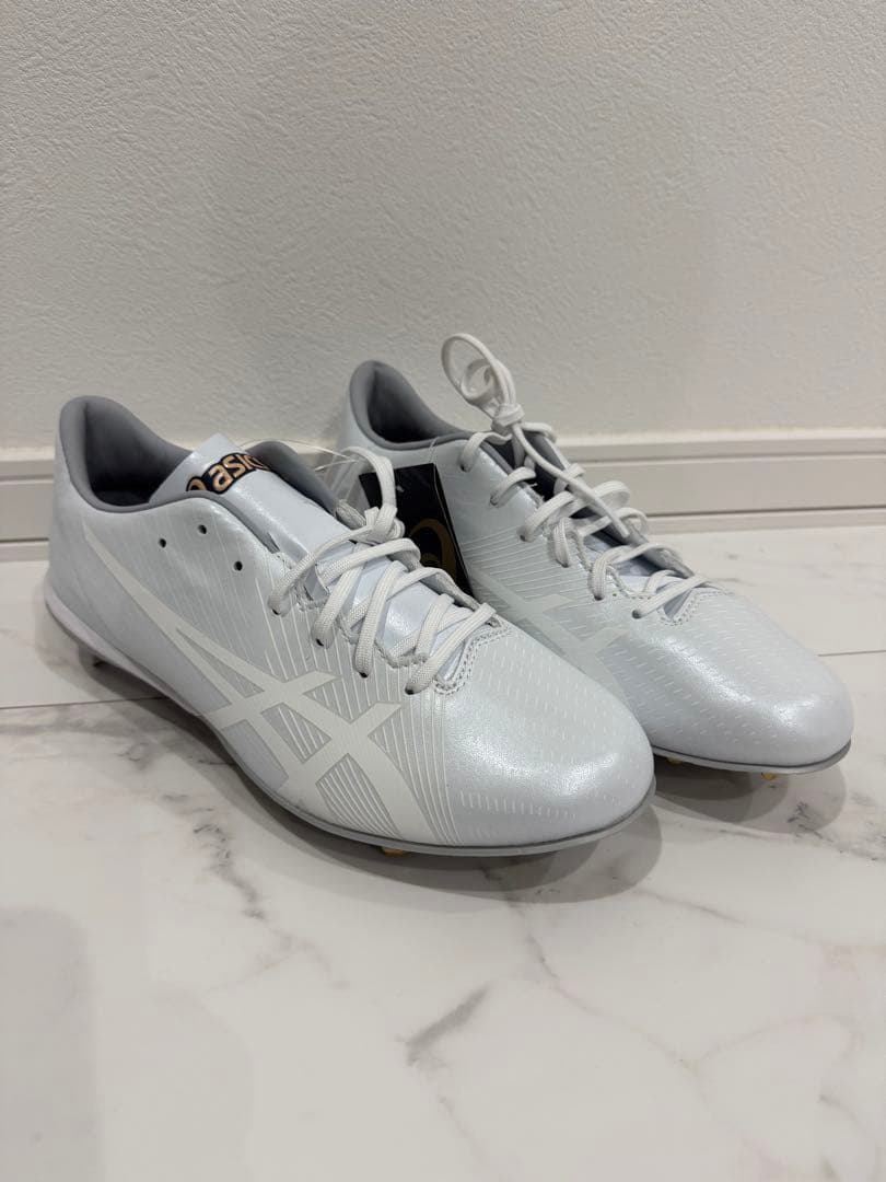 アシックス ゴールドステージ I-PRO MA2 白スパイク 高校野球対応 金具 2024モデル】アシックス 野球 白スパイク 金具スパイク ゴールド