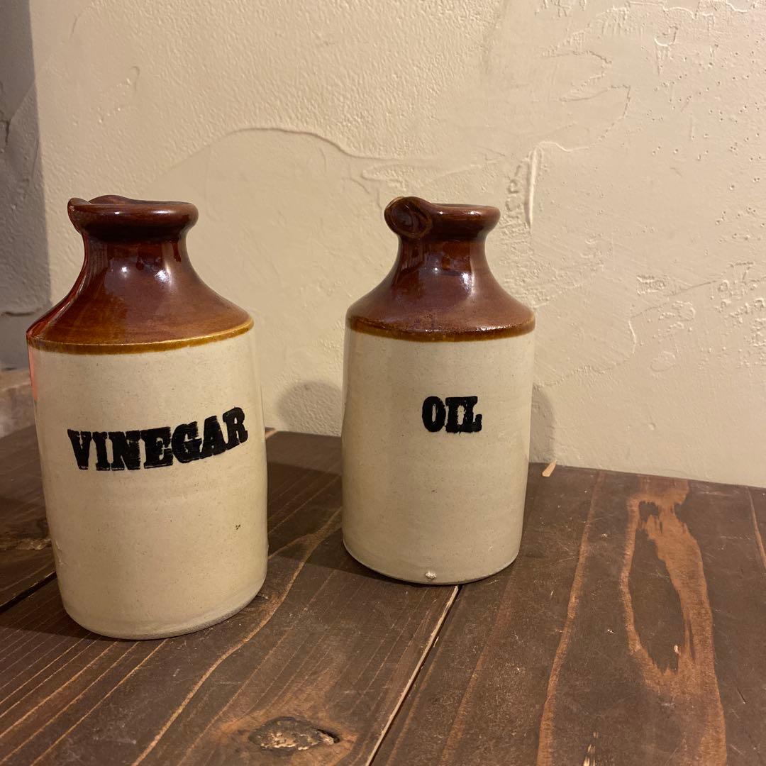 イギリス 70s 陶器 ビネガーオイルボトルヴィンテージ - メルカリ