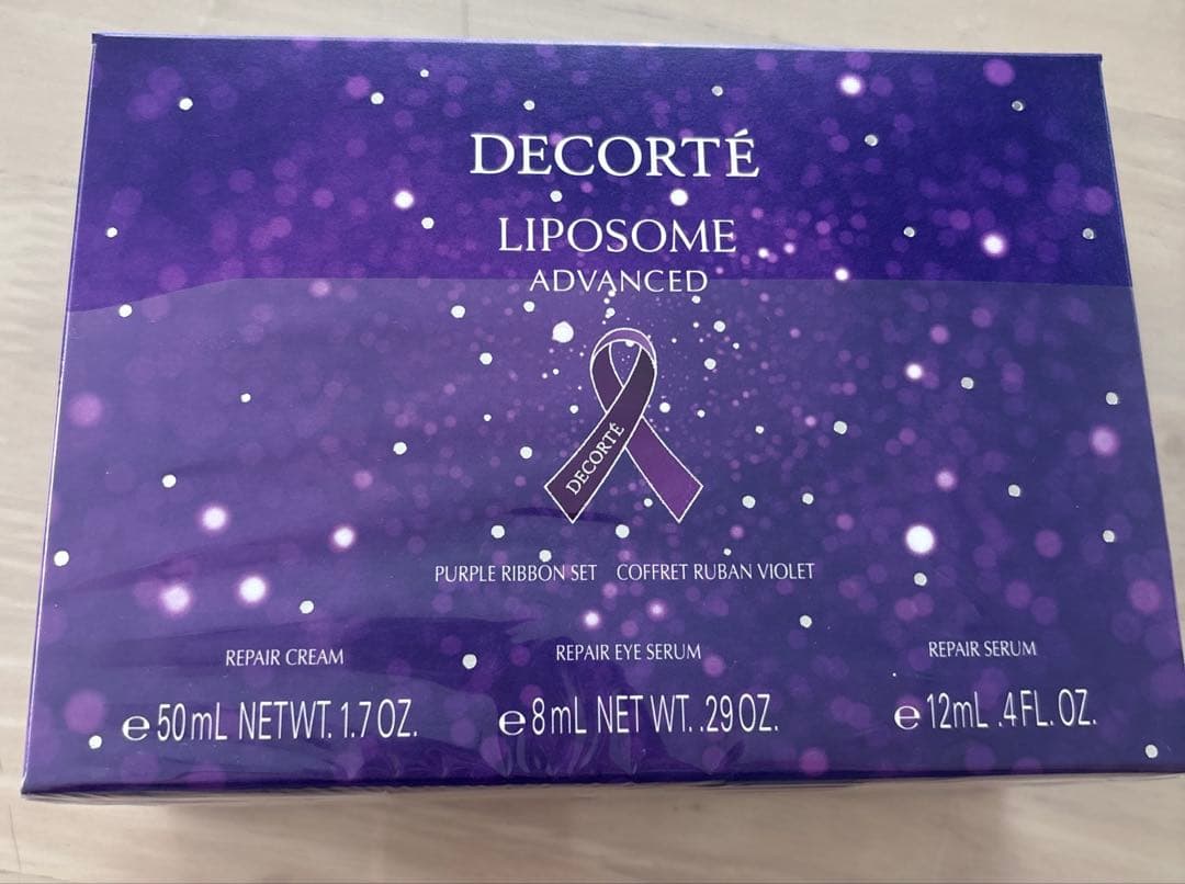 【新品未使用】コスデコ リポソーム リペアクリームパープルリボンセット コスメデコルテ］リポソーム アドバンスト リペアクリーム パープル