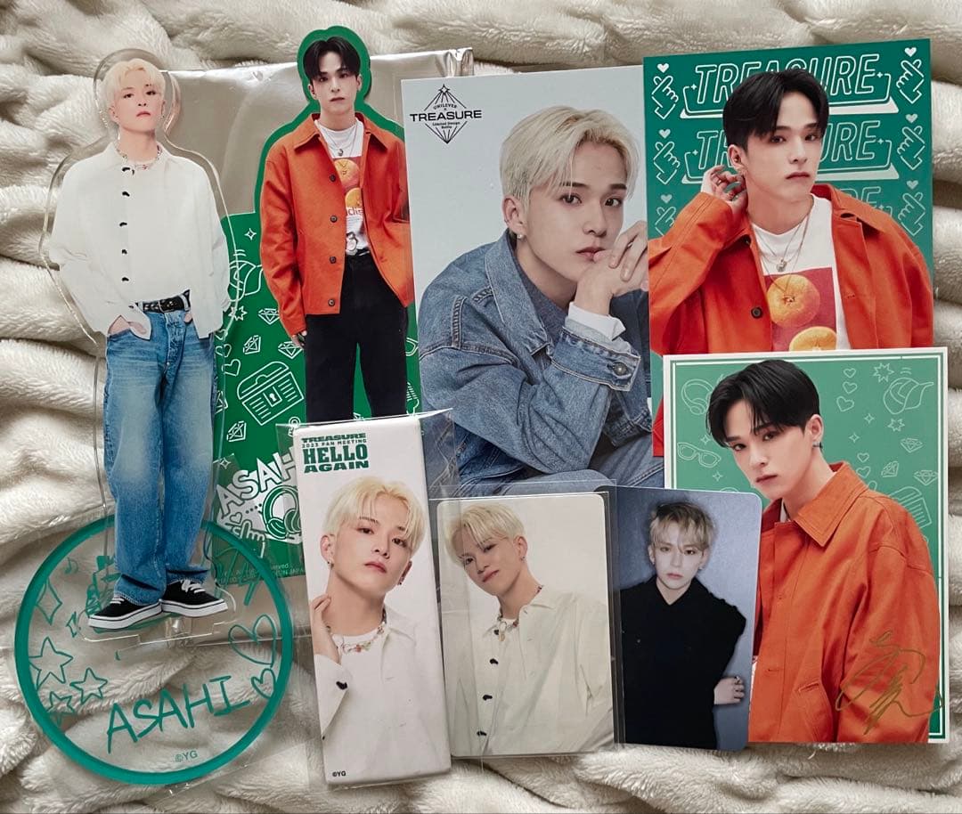 TREASURE アサヒ 6000円 特典トレカ アクスタ 缶バッジ まとめ売り