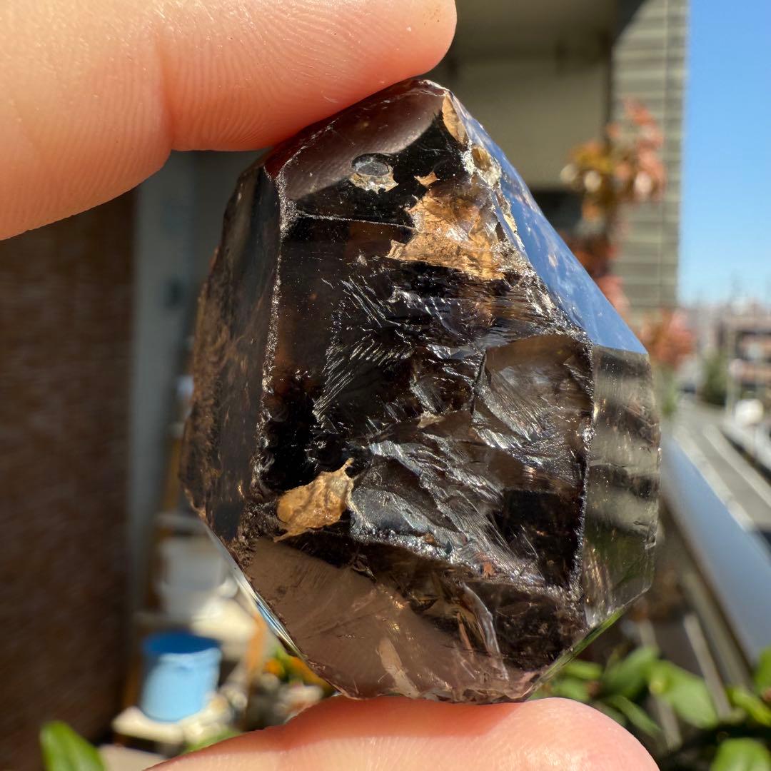 南アフリカ産　エレスチャルクォーツ　78.4g　骸骨水晶　自然石　鉱物標本⑤