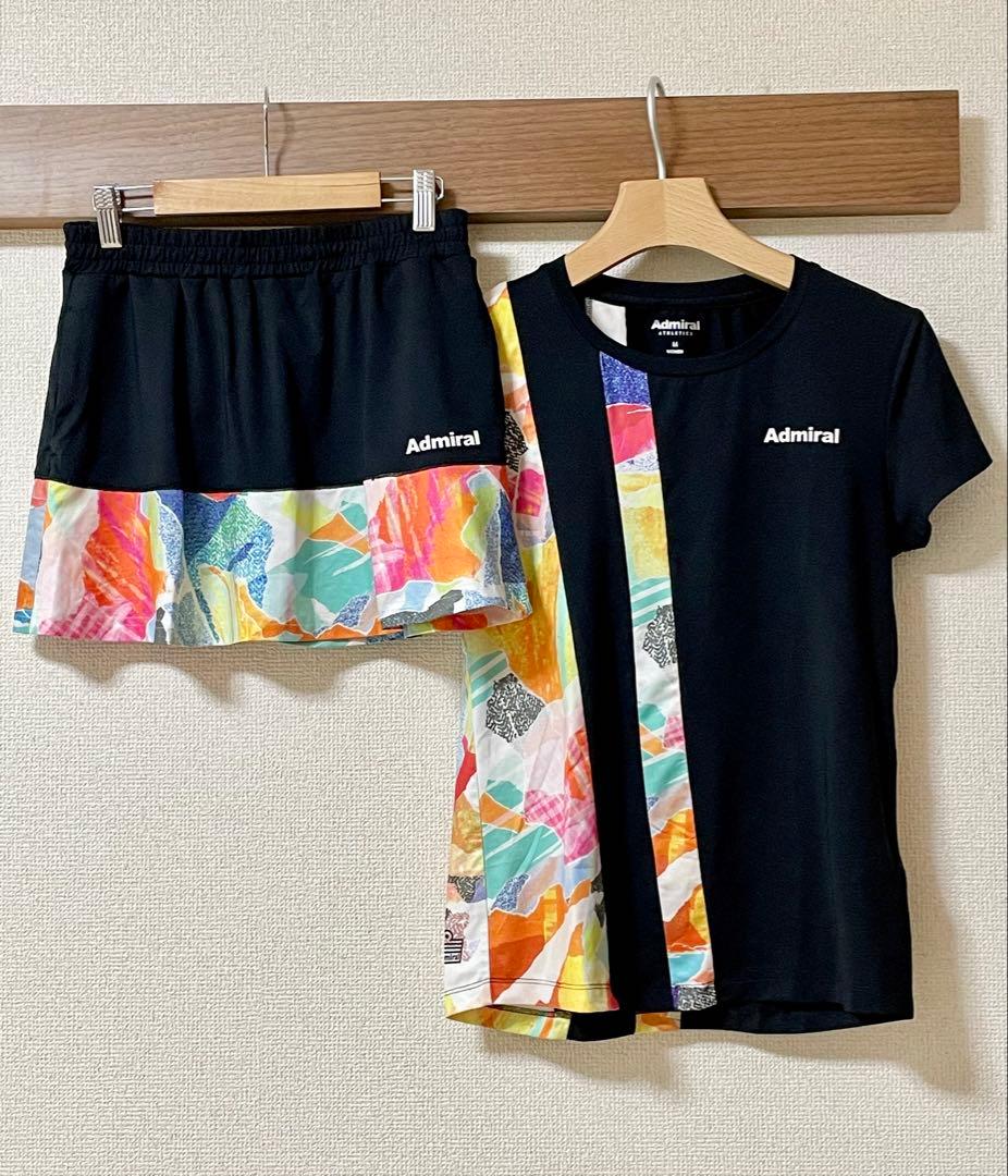 Admiral テニスウェア 上下セット Mサイズ Admiral アドミラル テニス ウェア シャツ スコート 上下セットアップ