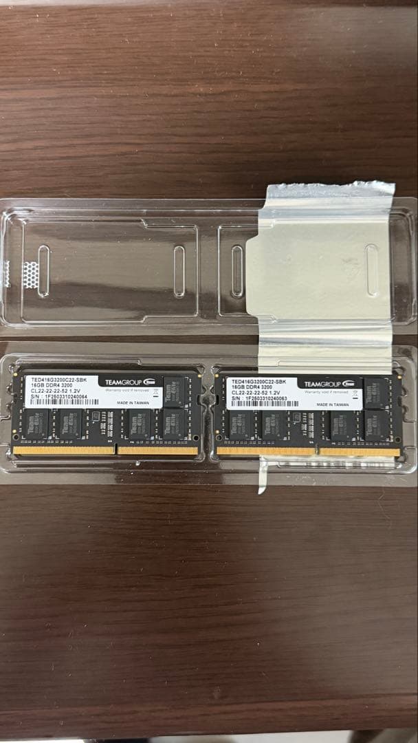 TEAM 16GB 2枚 計32GB DDR4 3200MHz メモリー - メルカリ