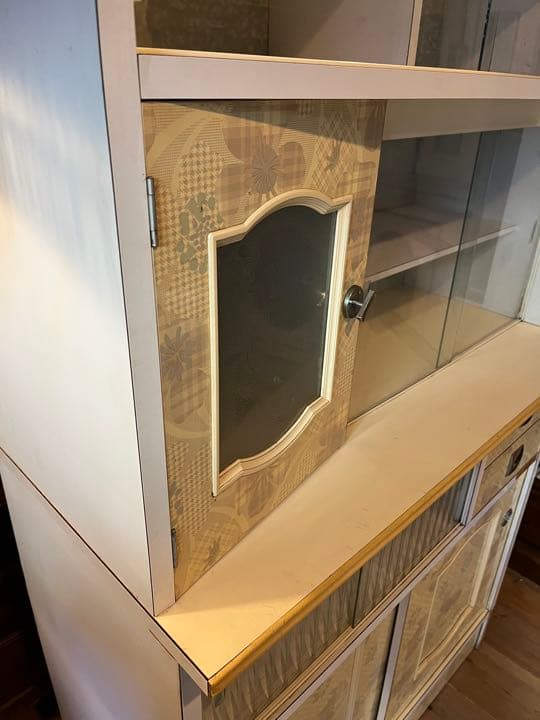 飾り棚 昭和レトロ 当時物 レトロポップ 花柄 インテリア 食器棚 水屋