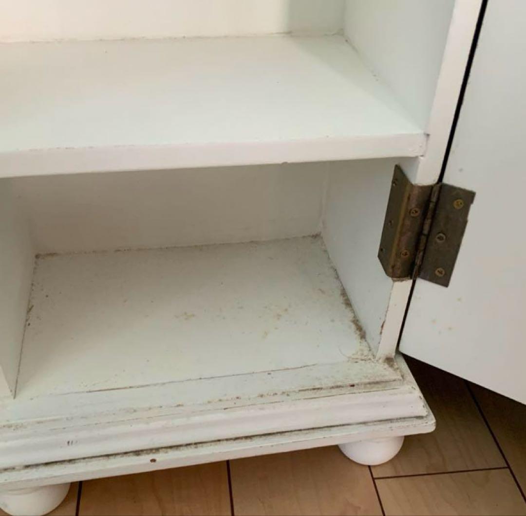 美品 アンティーク フランス ホワイト 木製ラック 1