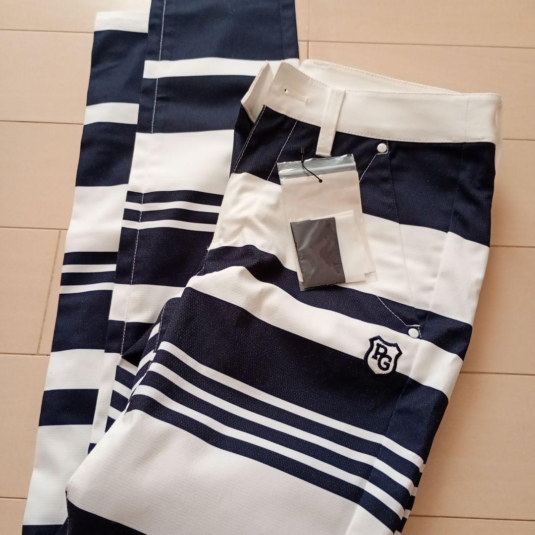 パーリーゲイツ レディース ゴルフ パンツネイビー ホワイト ストライプ PEARLY GATES（パーリーゲイツ） パンツ 白×ブルー タツノオトシゴ総柄