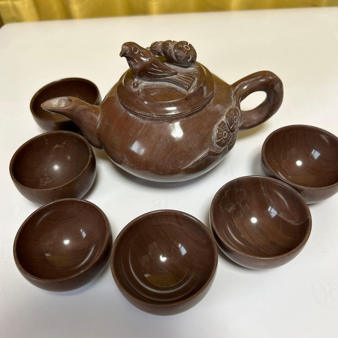 木魚石 中国急須、湯呑み6客セット - メルカリ