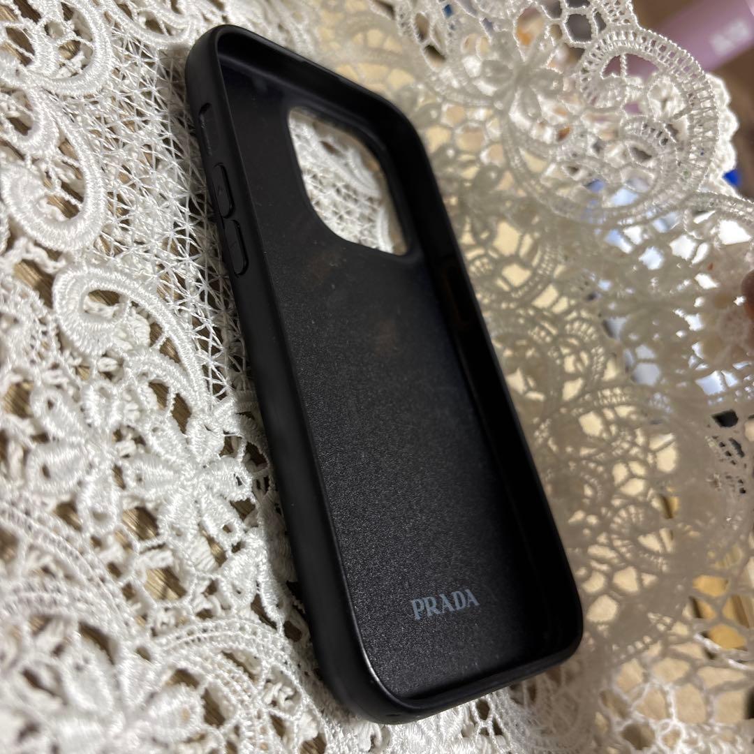 PRADA iPhone15pro ブラックレザー iPhone用ケース - メルカリ