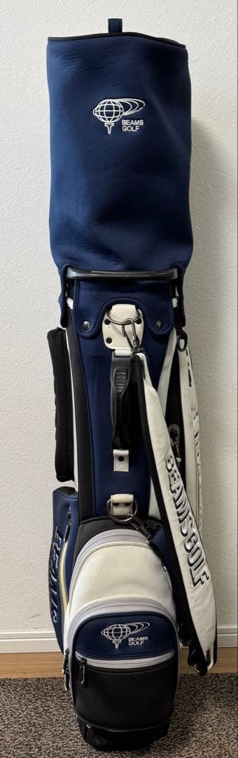 BEAMS GOLF スタンドキャディバッグ ネイビー/ホワイト 中古品 - メルカリ