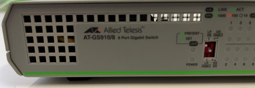 Allied Telesis AT-GS910/8 8ポートギガビットスイッチ - メルカリ
