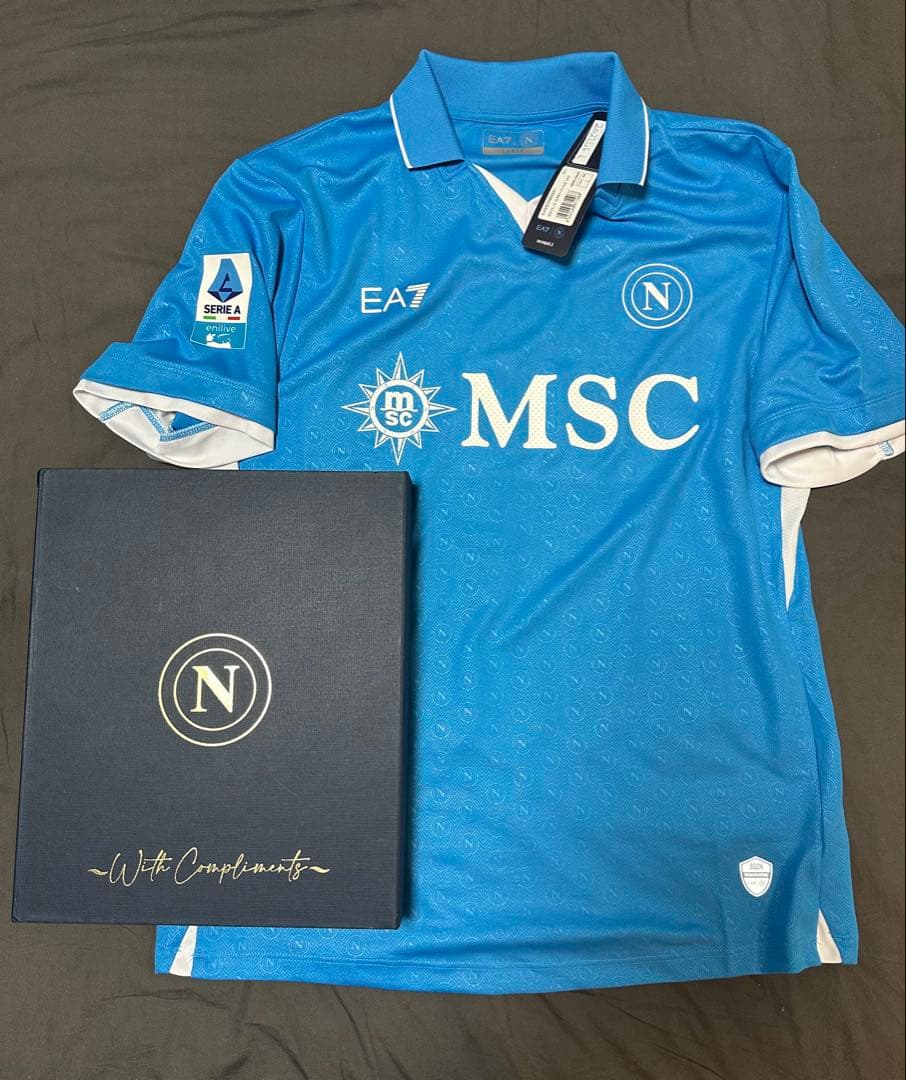 正規品 SSCナポリスクデット限定記念ユニフォーム Lサイズ SSCナポリ 25-26 ホーム半袖 ユニフォーム No.8 マクトミネイ+セリエA