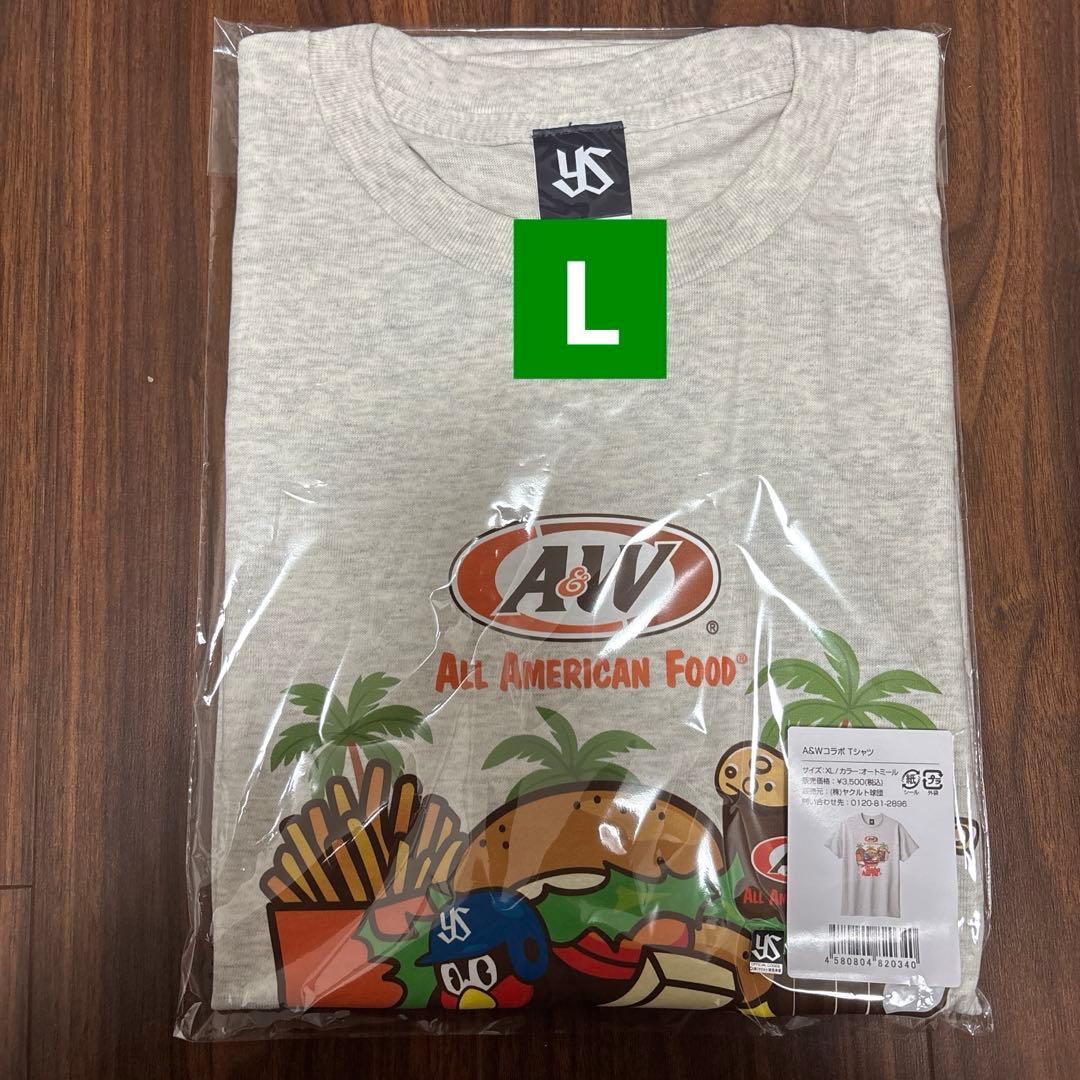 Lサイズ 新品未開封 つば九郎 A&W コラボ Tシャツ ヤクルトスワローズ