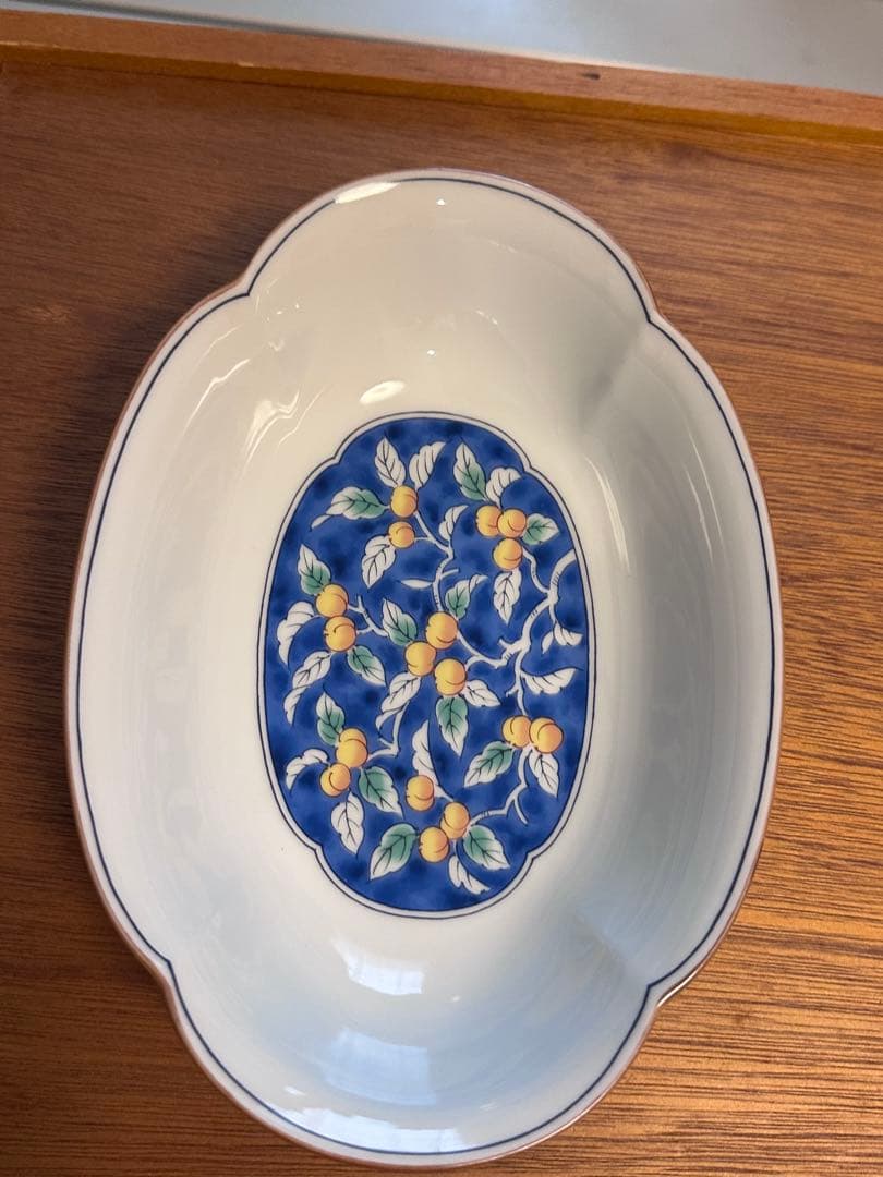 未使用 平安橘吉 (たち吉) つれづれ 三ッ鉢 美濃焼 楕円鉢 組鉢3個 桐