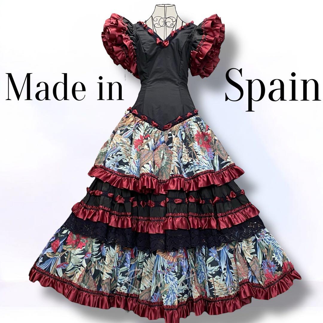 【スペイン製】高級 フラメンコ 衣装 ドレス ワンピース フリル リボン 黒 赤 楽天市場】モダンドレス フラメンコドレス ワンピース 大きい裾