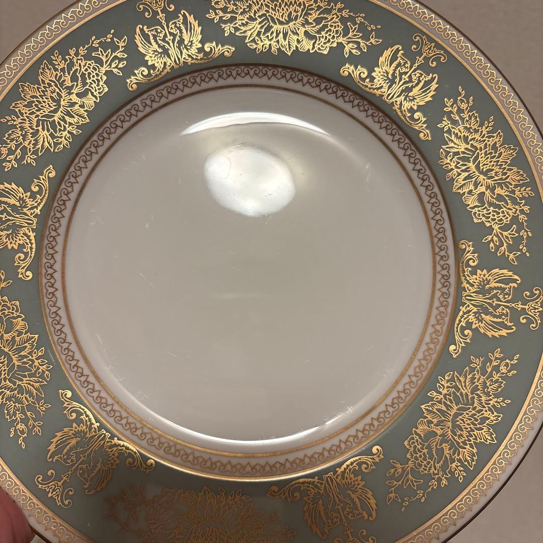 ウェッジウッド　コロンビア　セージグリーン　デザートプレート　20.5cm