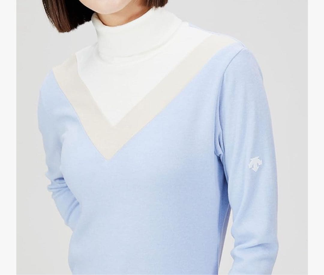 【新品タグ付き】　DESCENTE 水色　タートルネック セーター ♡ 変形タートルネックセーター【アウトレット】 | デサントゴルフ公式