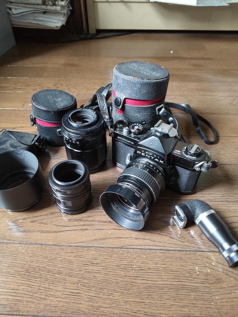 【F1.4/50】PENTAX SP 黒 一眼レフカメラ、各種付属品セット