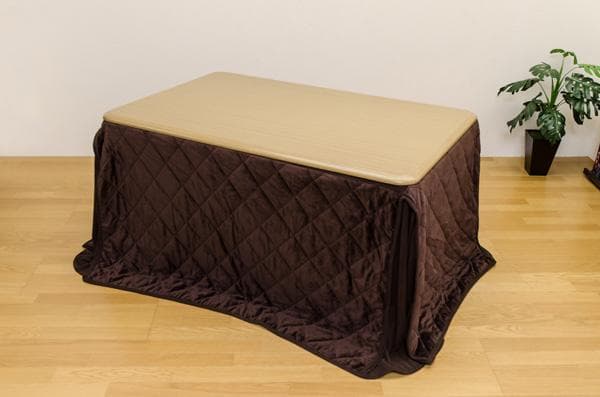 《新品・送料無料》ダイニングコタツ　135×85　長方形　掛け布団セット