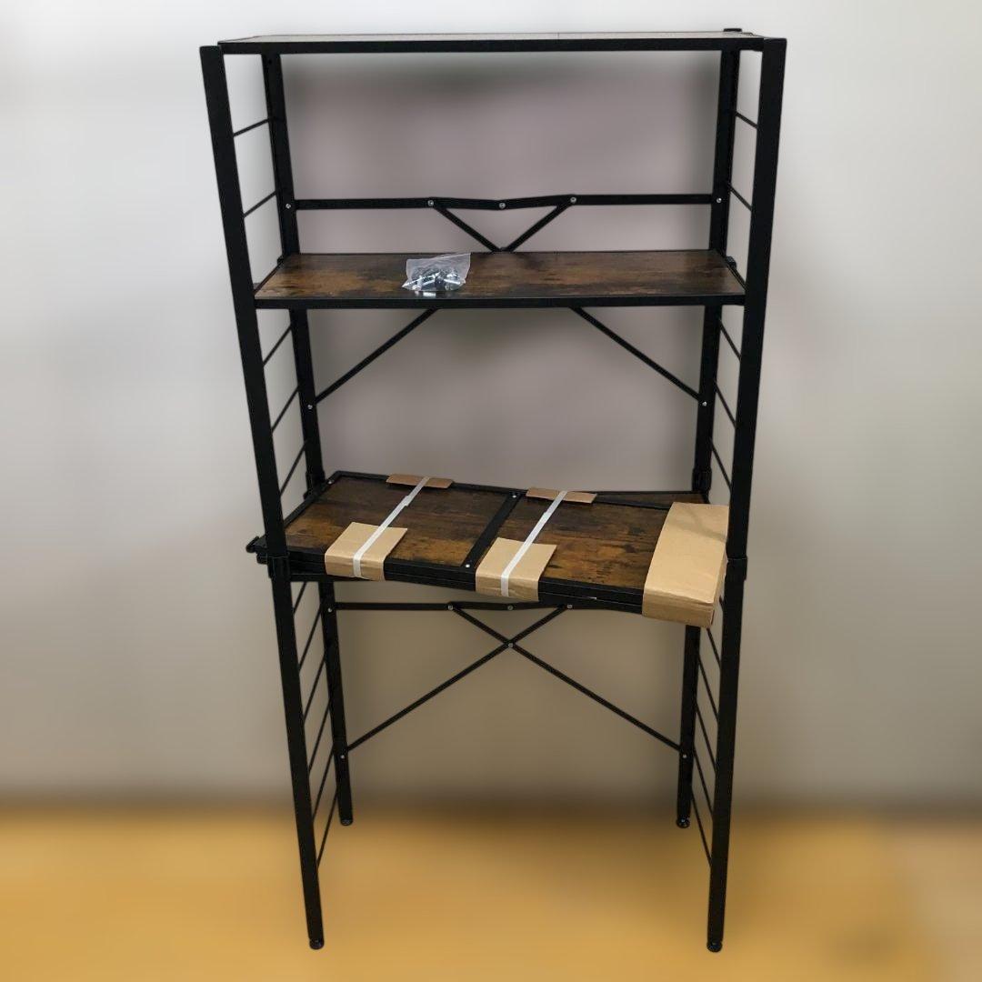 スチールラック 木目調 5段 インダストリアル オープンラック 112933-5