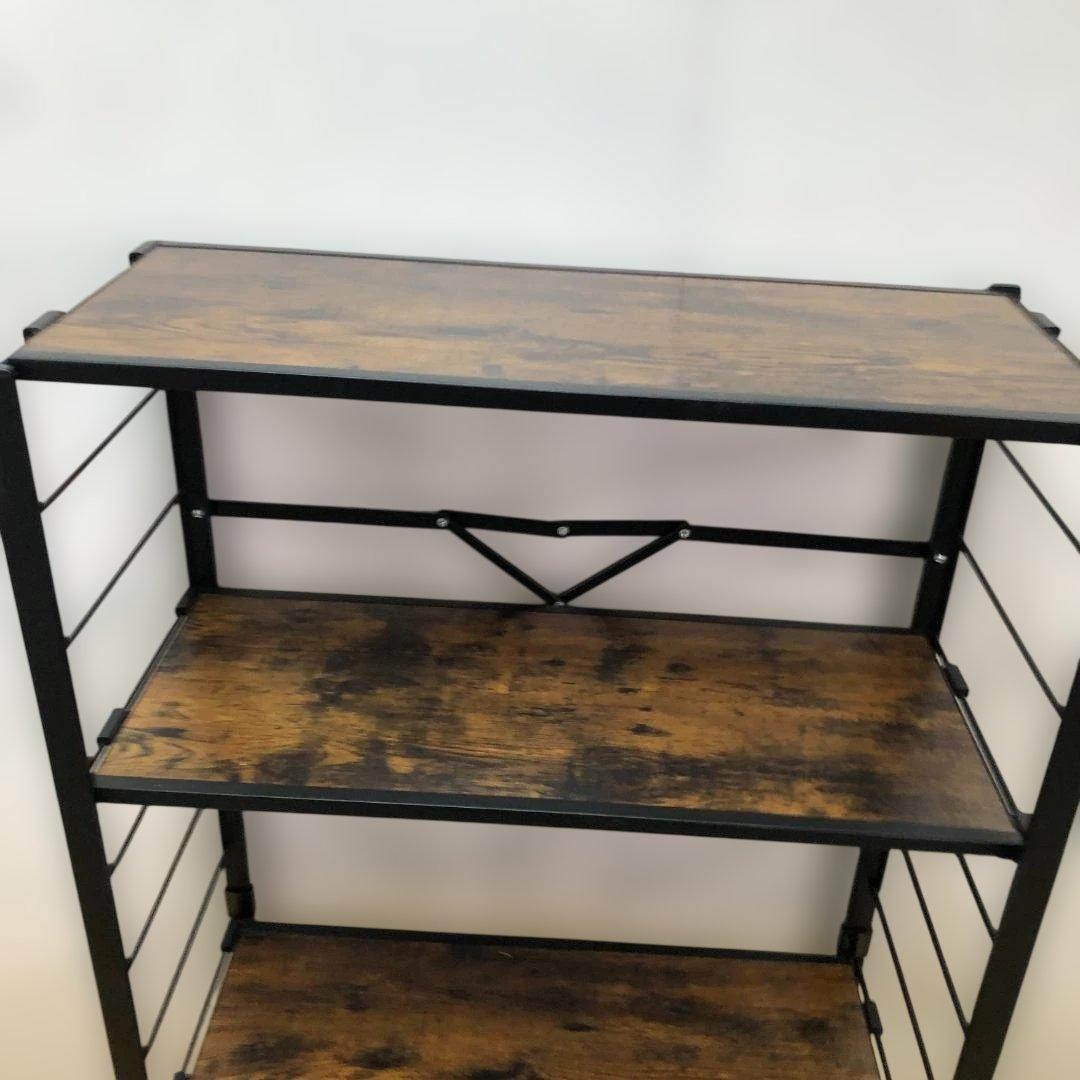 スチールラック 木目調 5段 インダストリアル オープンラック 112933-5