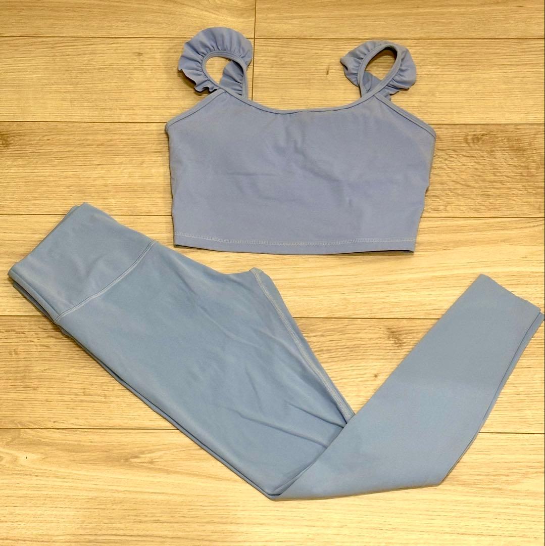 AUMNIE アムニーヨガウェア ブラトップ＆レギンス ブルー 2点 Sサイズ 101121053-key01.jpg