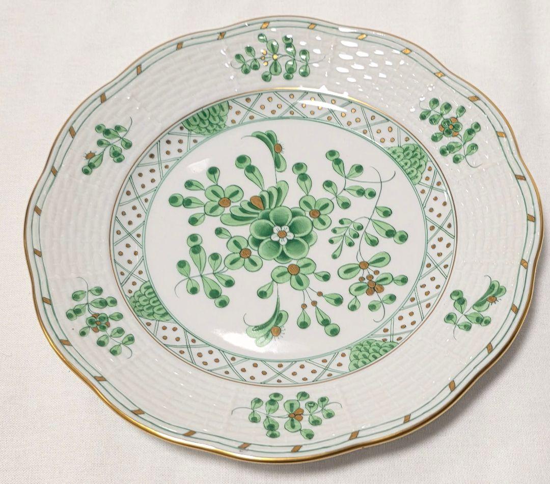 ヘレンド 森の宝物【16cmケーキ皿】waldstein green