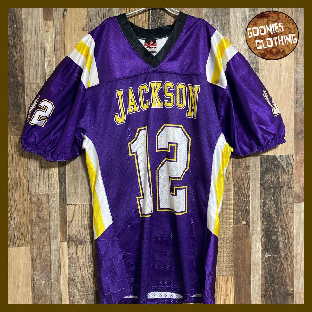 アメフト ゲームシャツ ユニフォーム 紫 M USA古着 90s 半袖 Tシャツ