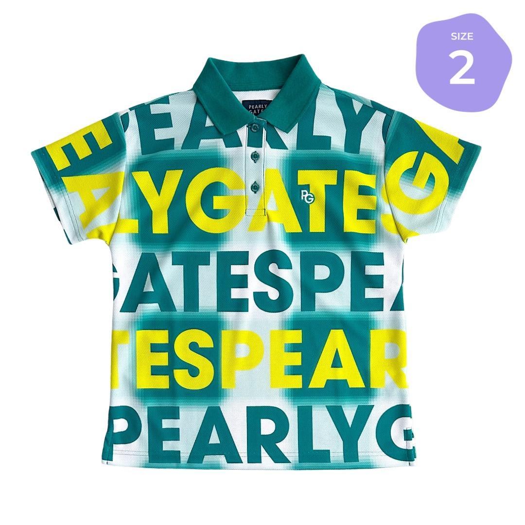 384 パーリーゲイツ 日本製 半袖ポロシャツ グリーン系 サイズ2 L