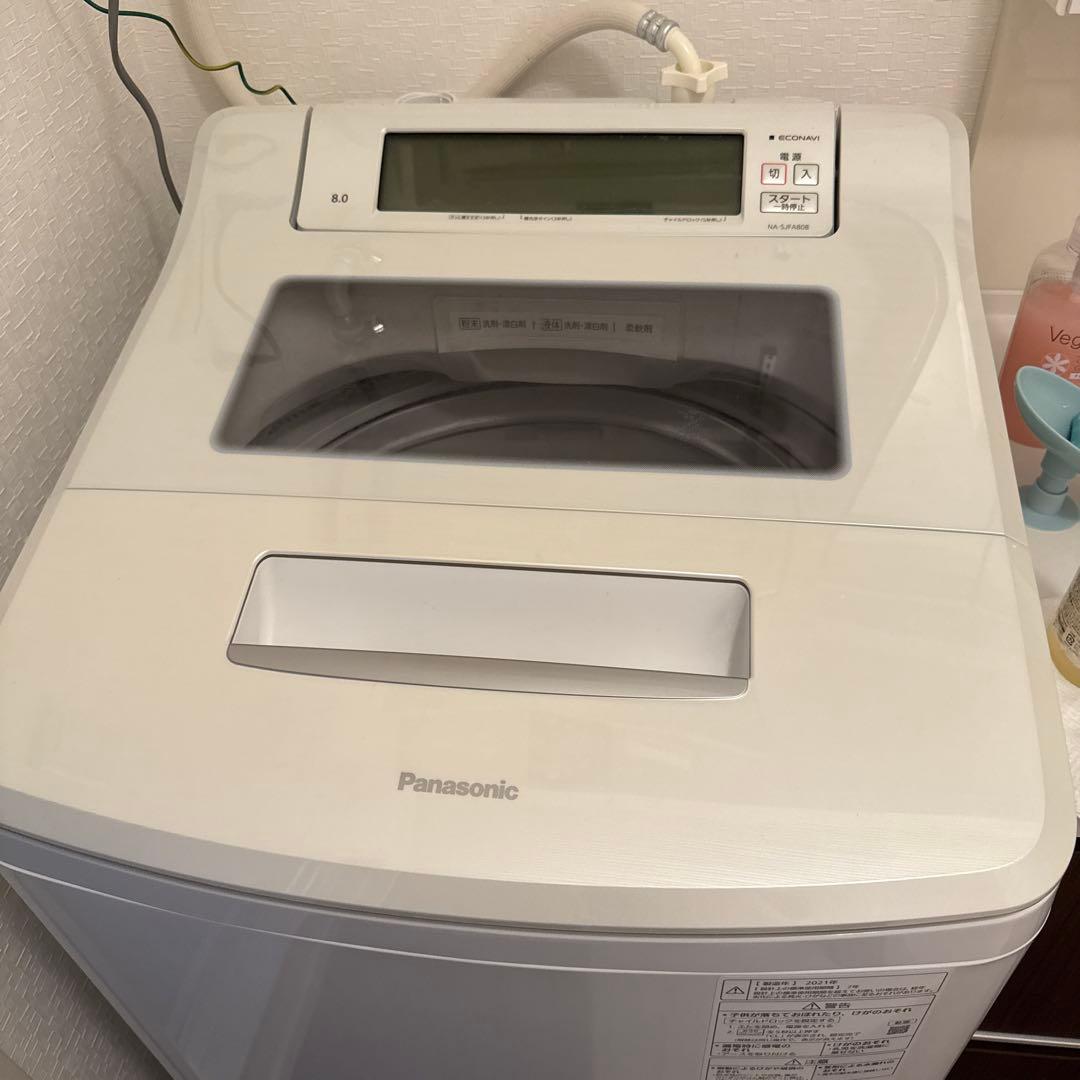 Panasonic 洗濯機 NA-SJFA808-W 2021年製 宮崎引き取り - メルカリ