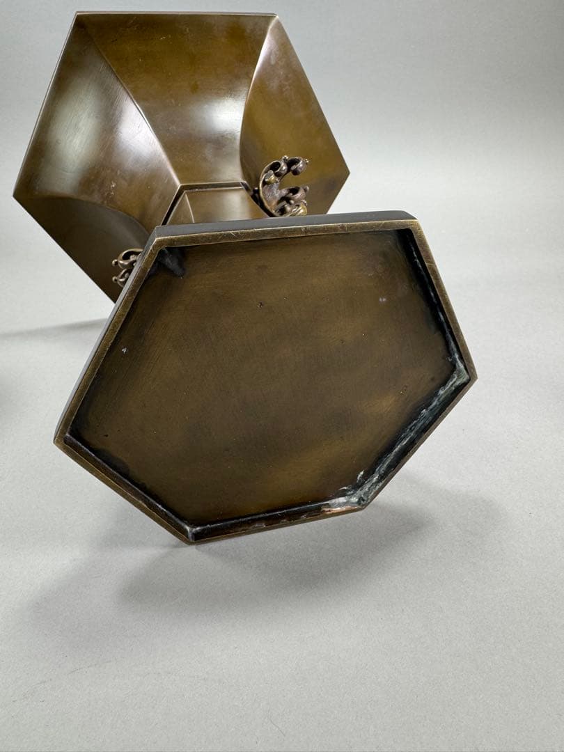 唐銅花器 いけばな 池坊 立花 古流 花瓶 華道具 高さ28.5cm 5kg