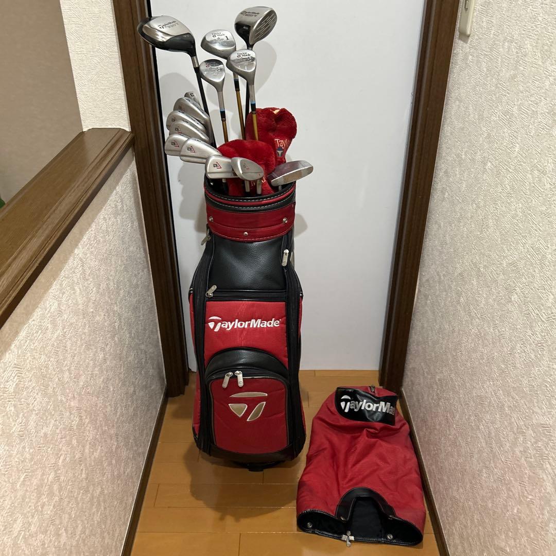 TaylorMade ゴルフクラブセット 赤黒 キャディバック付き 送料込み