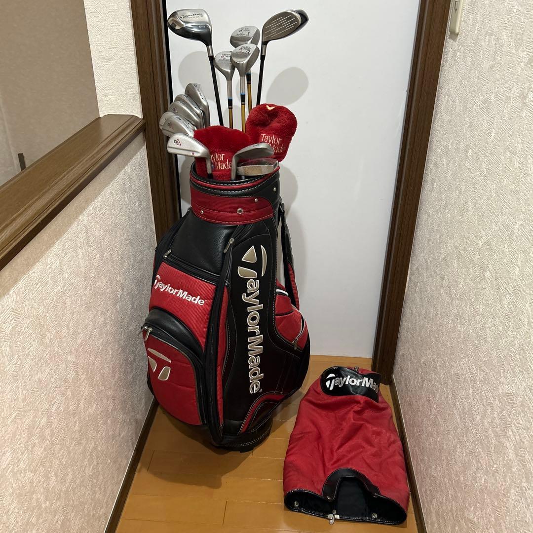 TaylorMade ゴルフクラブセット 赤黒 キャディバック付き 送料込み