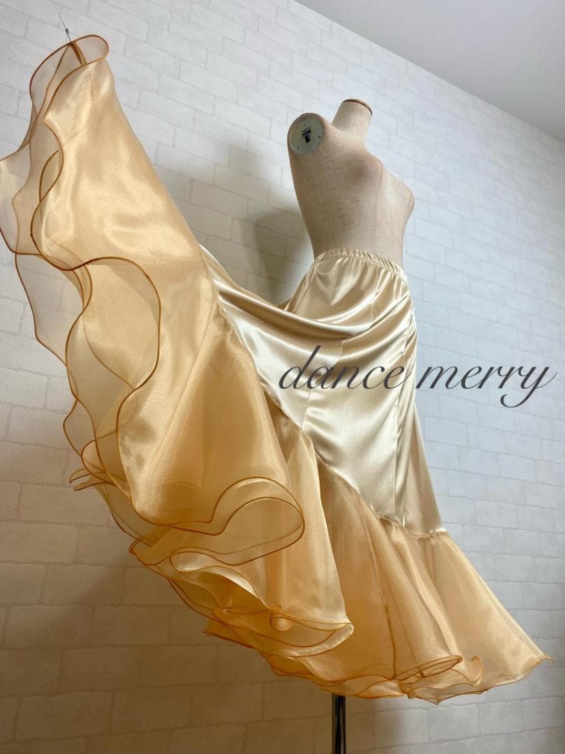 新品 社交ダンス パニエ ベージュ ペチコート スカート 1283 ゴールド