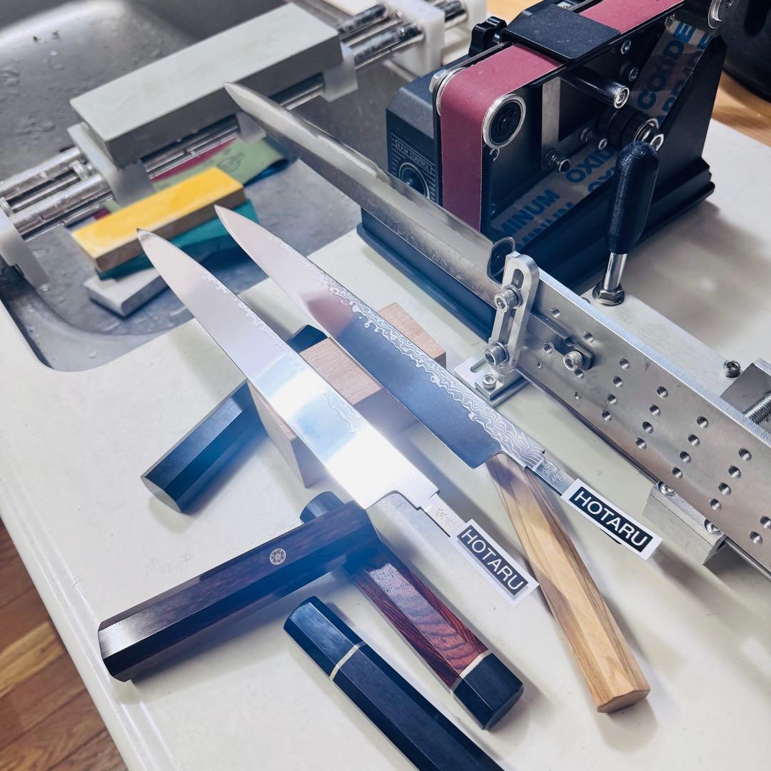 270mm ダマスカス墨流し柳刃包丁 紫檀八角柄 鏡面仕上げ 刺身用 - メルカリ