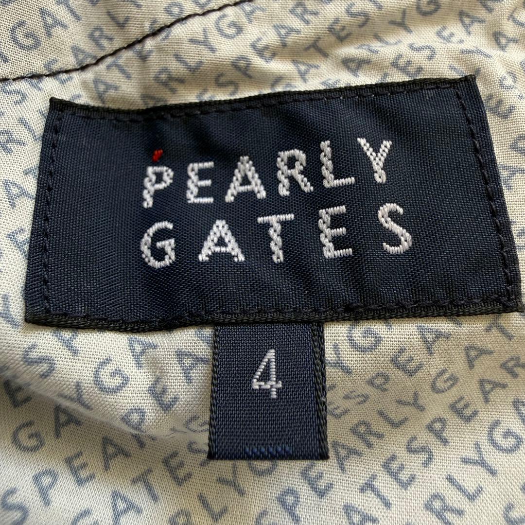 美品 パーリーゲイツ パンツ 総柄 黒 白 M〜L相当 コットン素材 4